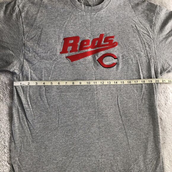 Cincinnati Reds T-Shirt Mens Large Gray Red Stitched Logo Baseball Sports Casual - Picture 7 of 9